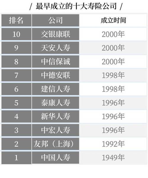 中国前十名保险公司有哪十家