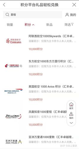 信用卡积分兑换一万里程